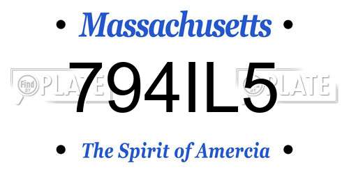 794IL5 Massachusetts License Plate