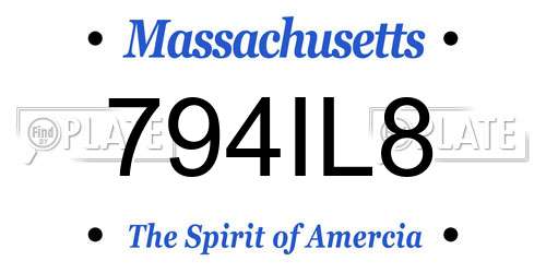 794IL8 Massachusetts License Plate