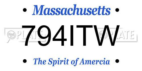 794ITW Massachusetts License Plate