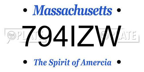 794IZW Massachusetts License Plate