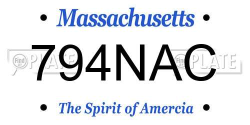 794NAC Massachusetts License Plate