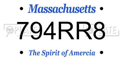 794RR8 Massachusetts License Plate