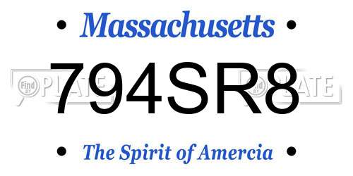 794SR8 Massachusetts License Plate