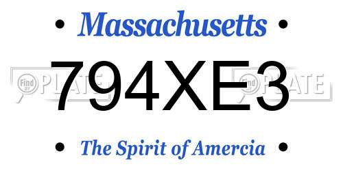 794XE3 Massachusetts License Plate