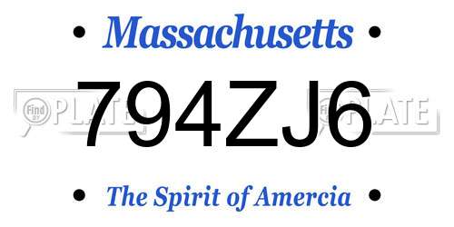 794ZJ6 Massachusetts License Plate
