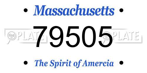 79505 Massachusetts License Plate