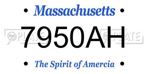 7950AH Massachusetts License Plate