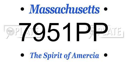 7951PP Massachusetts License Plate