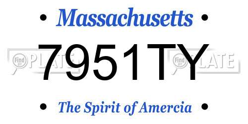7951TY Massachusetts License Plate