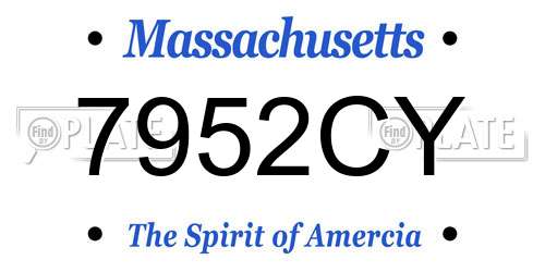 7952CY Massachusetts License Plate