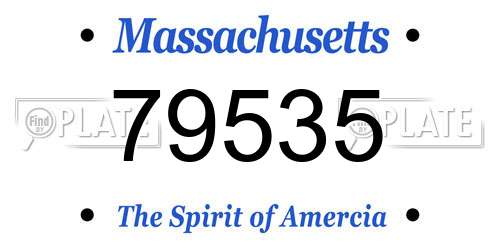 79535 Massachusetts License Plate