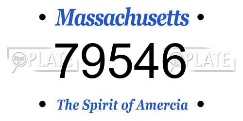 79546 Massachusetts License Plate