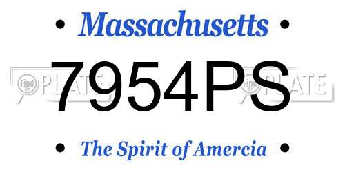 7954PS Massachusetts License Plate