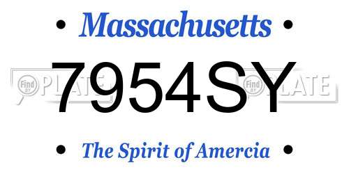7954SY Massachusetts License Plate