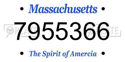 7955366 Massachusetts License Plate