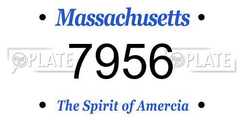 7956 Massachusetts License Plate
