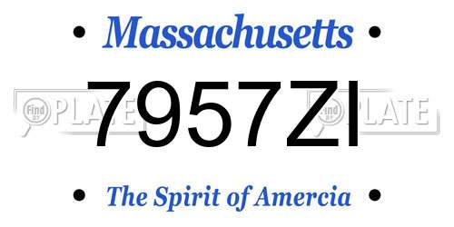 7957ZI Massachusetts License Plate