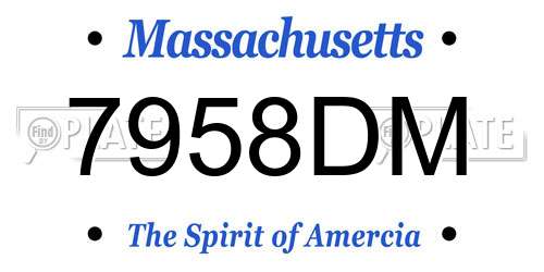 7958DM Massachusetts License Plate