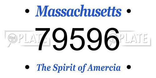 79596 Massachusetts License Plate