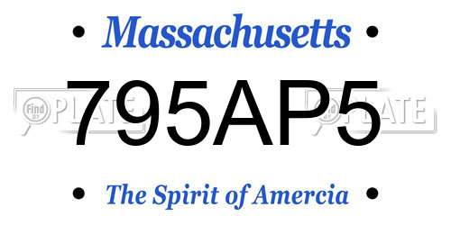 795AP5 Massachusetts License Plate