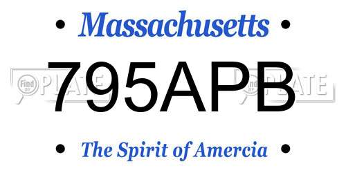 795APB Massachusetts License Plate