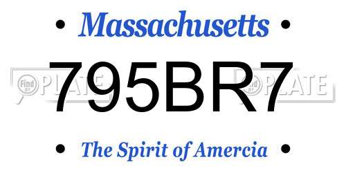 795BR7 Massachusetts License Plate