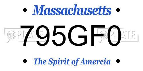 795GF0 Massachusetts License Plate