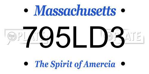 795LD3 Massachusetts License Plate
