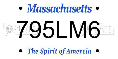 795LM6 Massachusetts License Plate
