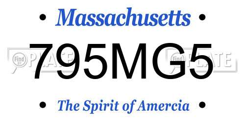 795MG5 Massachusetts License Plate