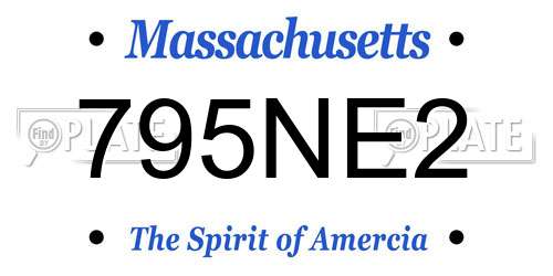 795NE2 Massachusetts License Plate