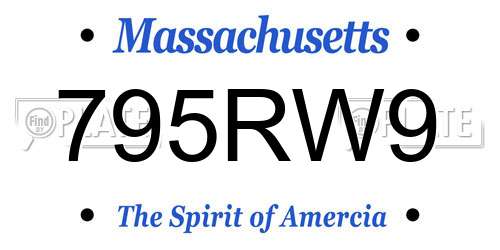 795RW9 Massachusetts License Plate