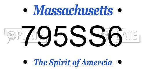 795SS6 Massachusetts License Plate