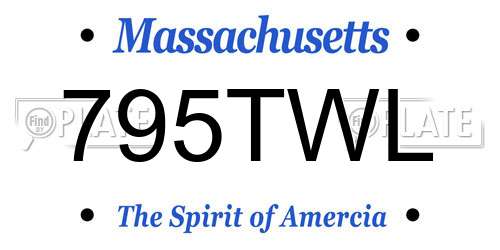 795TWL Massachusetts License Plate