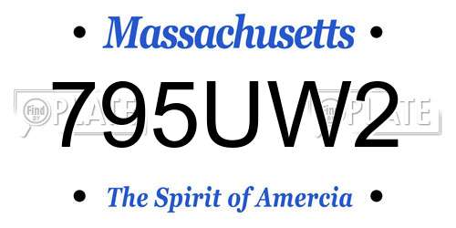 795UW2 Massachusetts License Plate