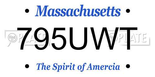 795UWT Massachusetts License Plate