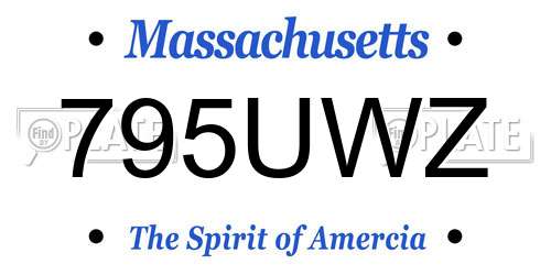 795UWZ Massachusetts License Plate