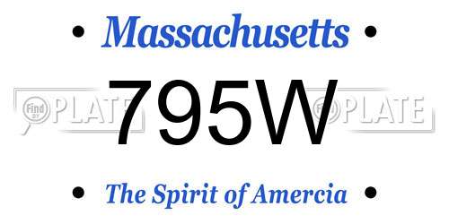 795W Massachusetts License Plate