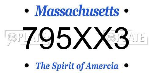 795XX3 Massachusetts License Plate