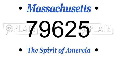 79625 Massachusetts License Plate
