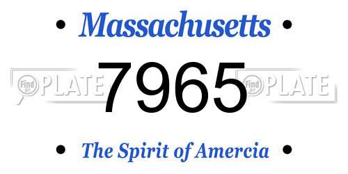 7965 Massachusetts License Plate