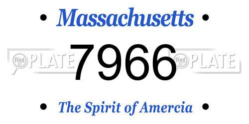 7966 Massachusetts License Plate