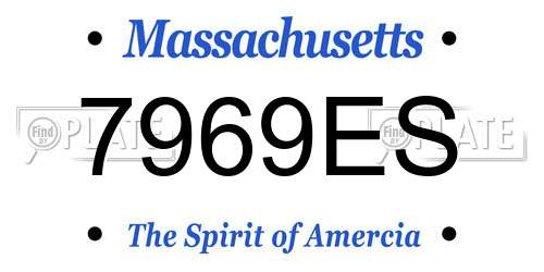 7969ES Massachusetts License Plate