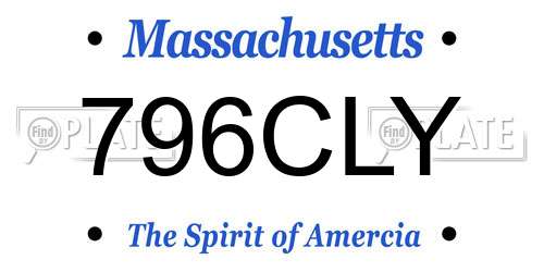 796CLY Massachusetts License Plate