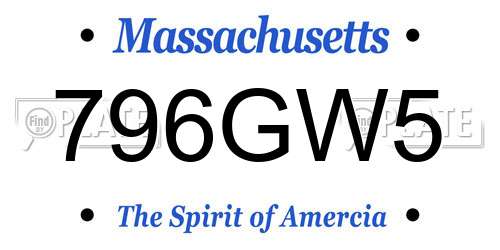 796GW5 Massachusetts License Plate