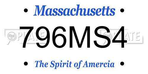 796MS4 Massachusetts License Plate