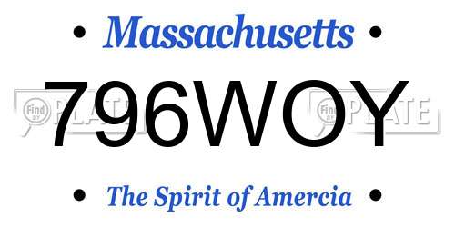796WOY Massachusetts License Plate