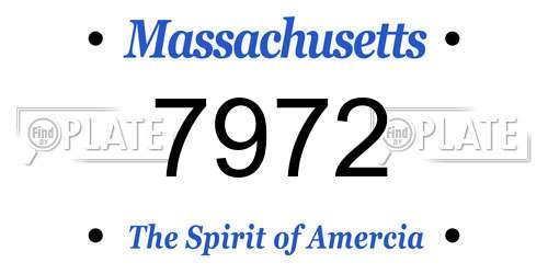 7972 Massachusetts License Plate