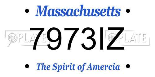 7973IZ Massachusetts License Plate