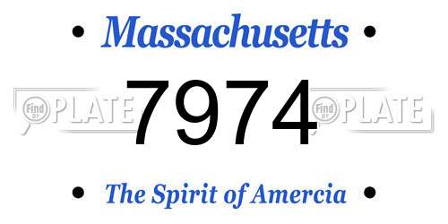 7974 Massachusetts License Plate